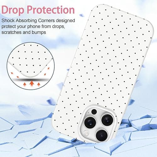 Hython for iPhone 16 Pro Case Cute Polka Dot Aesthetic Design Simple Cover 6.3", Thin Slim Anti-Scratch Soft TPU Bumper Shockproof Rubber Protective Phone Cases for Women Girls Girly Boys, White thumbnail 4