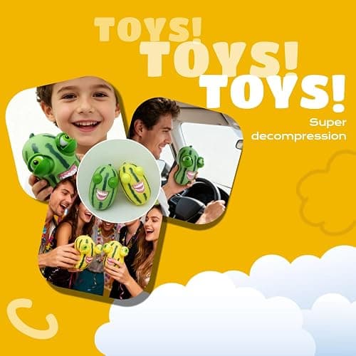 2 PCS Squishy Watermelon Stress-Relief Fidget Toys, Mini Cute Squeeze Toys， Perfect for Office Desk Toys, Party Decorations, Various Bag Fillers (Yellow and Green) thumbnail 5