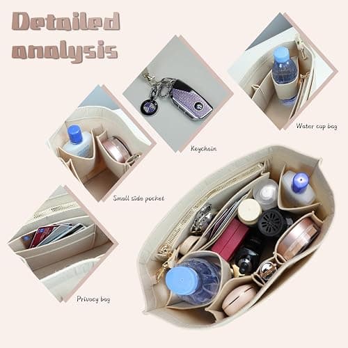 Organizer Insert For Longchamp Women Purse For Long Champ Bag Le Pliage organizer Medium 030beige-M thumbnail 4