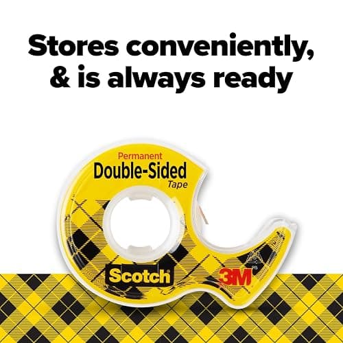 Scotch Double-Sided Tape, 1/2 in x 250 in (12.7 mm x 6.35 m), 3 Pack thumbnail 7