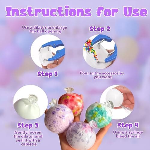 DIY Stress Ball Making Kit ,15 PCS TPR Skins with Expander & Vacuum Tool, Complete Squishy Maker Kit for Adults Kids, ASMR Sensory Stress Relief Toys, Customizable Self-Care Gift for Office & Anxiety thumbnail 5