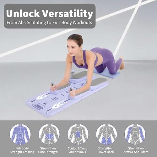 CGXRDK Pilates Equipment: Purple Pilates Kit, Reformer & Board for Home Workouts, Portable Home Pilates Machine Set, 41.7x16.1x1.2 in, Flo Pilates Reformer 2025 Accessories for Women thumbnail 6