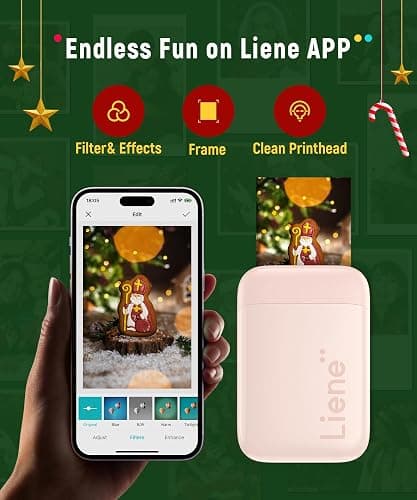 Liene Photo Printer, 2x3 Mini Instant Portable Color Mono Picture Printer w/ 50 Zink Adhesive Paper, Bluetooth 5.0, Compatible w/iOS & Android, Small Photo Maker for iPhone, Smartphones, Pink thumbnail 8