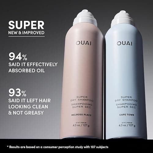 OUAI Super Travel Size Dry Shampoo - Volumizing Dry Shampoo - Absorbs Oil, Dirt & Sweat - Blends Seamlessly into Hair with Zero Residue & Enriched with a Long-Lasting Scent - Melrose Place (2 oz) thumbnail 6
