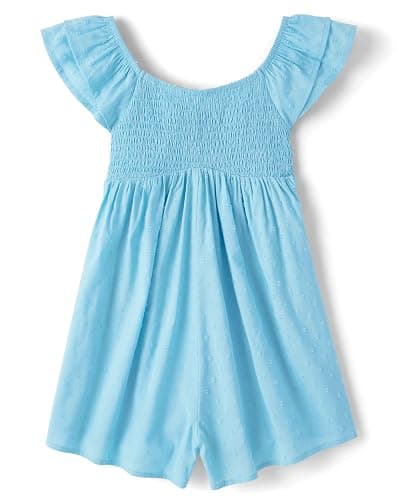 The Children's Place girls Smocked Skirt With Shorts, Romper - Image 1