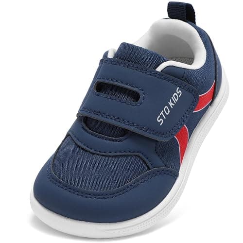 Toddler Wide Toe Box Barefoot Shoes Boys Girls Sneakers Kids Tennis Shoes Preschool Non Slip Lightweight Comfortable First Walking Shoes Running Outdoor Activities - Image 1