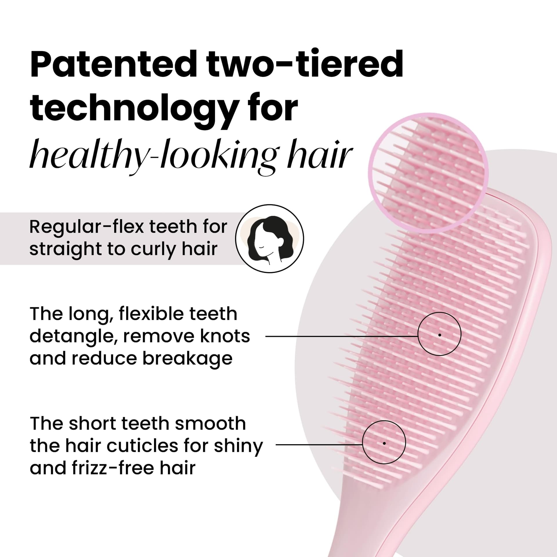 Tangle Teezer Wet Detangler Hairbrush - Millennial Pink thumbnail 2