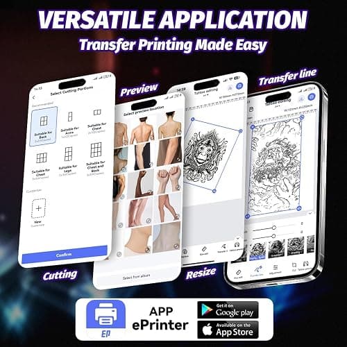 Tattoo Stencil Printer for Artist Unique Gold Tattoo Printer Professional-Grade Transfers Capable of Handling Complex Shading and Linework for Compatible with Smartphone & PC Tattoo Supplies thumbnail 5