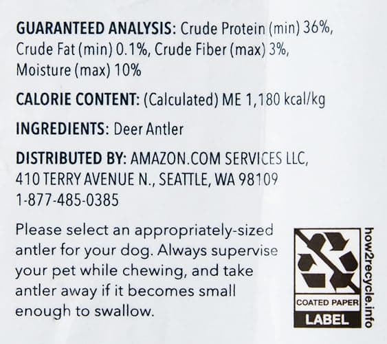 Amazon Brand - Wag Dog Deer Antler Chew, Naturally Shed, Whole, Large 8-9.5 inches, Long Lasting for Aggressive Chewers, Best for Dogs 30-45 lbs, 3.20 Ounce (Pack of 1) thumbnail 10