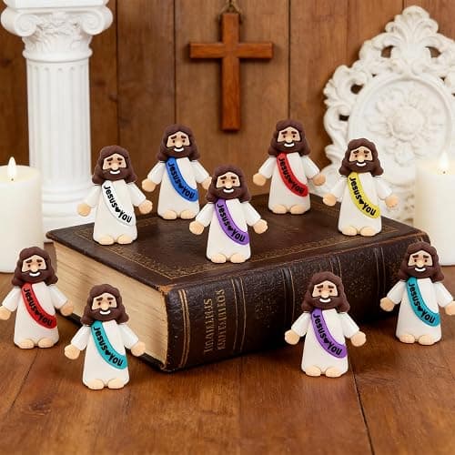 HSDJLXZ 36 Pack Little Jesus Figurines in Bulk, Mini Jesus Loves You Figures, Small Jesus Figurines, Tiny Jesus Figures for Church Christmas Party Favors Religious Easter Gifts for Egg Stuffers thumbnail 6