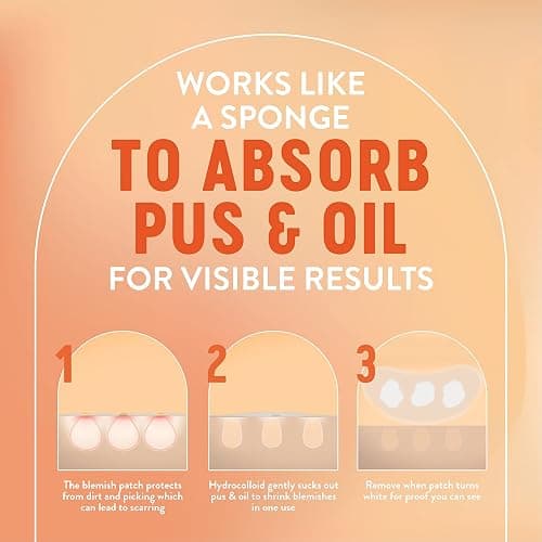 Bioré Multi Action Blemish & Oil Absorbing Acne Patches | Hydrocolloid Patch for Oily Skin, Large Patches, 6Ct thumbnail 6