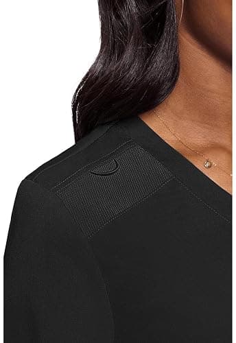 Med Couture Women's V-Neck Scrub Top, Modern Fit Tuck-in Top with Stretchy Rib-Knit Shoulders and Chest Pocket - MC7448 thumbnail 4