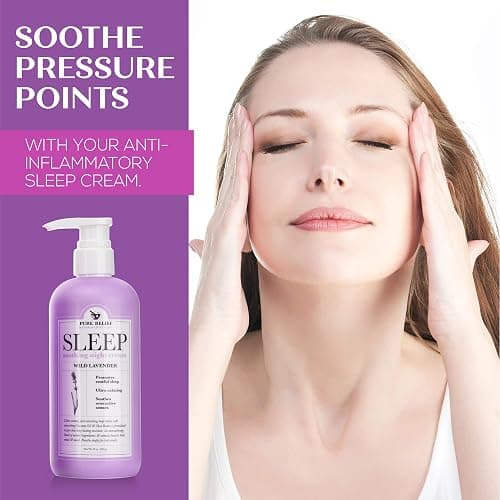 Pure Relief Lavender Sleep Body Lotion Shea Butter + Coconut Oil Body Cream Skin Care Moisturizer To Promote Better Rest W/Natural Soothing Herbal Extracts, Aromatherapy Night Cream, Large 16 Oz thumbnail 2