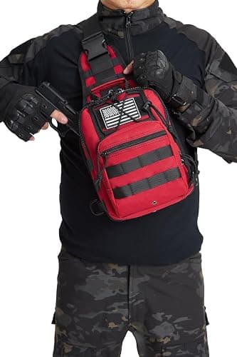 ATBP Small Tactical Holster Sling Backpack Accessories Shoulder Pouch Water Bottle & Radio Holder Crossbody Bag for Men thumbnail 6