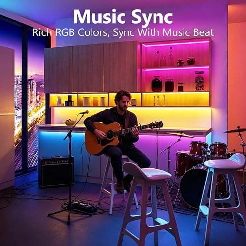 DAYBETTER LED Strip Lights 110ft, Smart Lighting Strips with App Remote Control, RGB Music Sync Color Changing Lights for Bedroom Kitchen Party Home Decor Luces led para cuarto (1 Roll) thumbnail 3