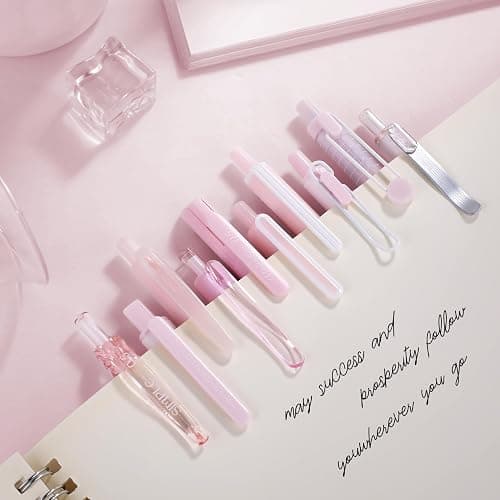 VideMundi 10 Count Pastel Gel Ink Pen Set,Cute Note Taking 0.5mm Fine Point Retractable 10 Count Black Ink Pens with for Writing, Journaling, School, Office (Pink) thumbnail 4