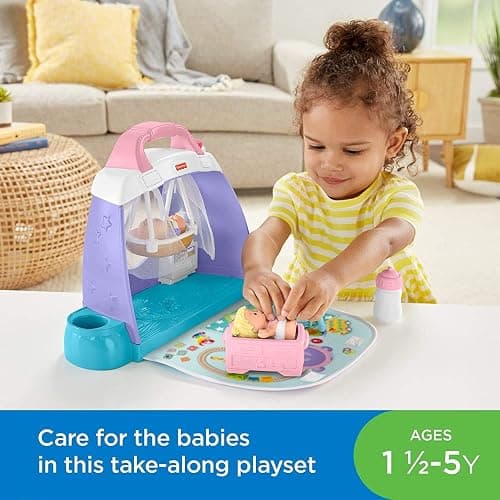 Fisher-Price Little People Toddler Toy Cuddle & Play Nursery Playset with Figures for Preschool Pretend Play Kids Ages 18+ Months thumbnail 5
