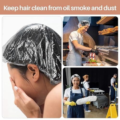 MAQIHAN 100 Disposable Shower Caps Unisex - Large Plastic Hair Caps for Deep Conditioning Shower Cap Reusable Waterproof for Women Men Hair Treatment Bath Cap for Long Hair Travel Essentials thumbnail 5