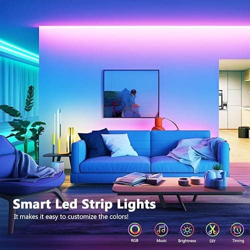 LED Strip 10m, LED Streifen Bluetooth RGB Led Band Selbstklebend mit Fernbedienung und APP. Musik Sync, Timer-Einstellung Dimmbar Led Stripes Lichterkette für Zimmer Partei deko thumbnail 3