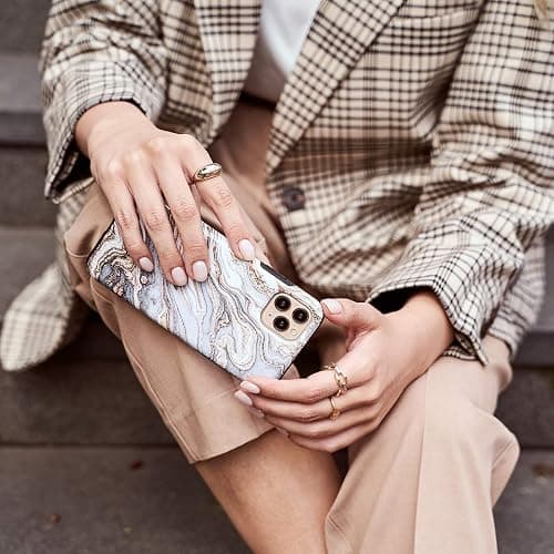 BURGA Phone Case Compatible with iPhone 11 PRO MAX - Hybrid 2-Layer Hard Shell + Silicone Protective Case -Grey & Gold Shades Marble Nude Natural Brown Sand - Scratch-Resistant Shockproof Cover thumbnail 8