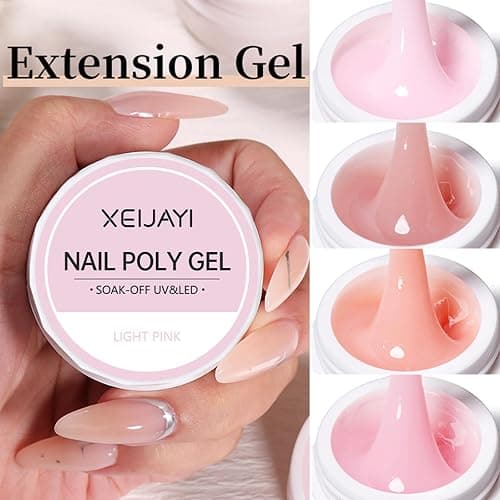 Builder Gel für Nägel 12 Farben, Aufbaugel für Gelnägel Rosa, UV Nagelgel Set zur Nagelverlängerung Modellage Nail Art Base Verstärkung, Nagellack für Nägel Selber Machen thumbnail 3