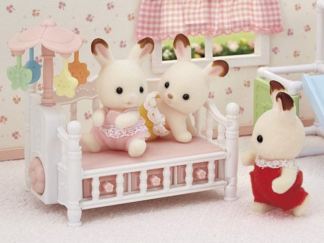 Calico Critters - Crib with Mobile Set - Dollhouse Furniture & Accessories | Rock the babies to sleep under a spinning mobile - nursery furniture that makes bedtime scenes extra sweet, Ages 3+ thumbnail 5