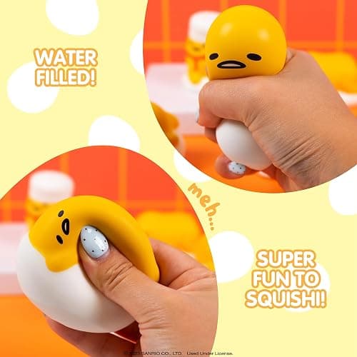 Hamee Sanrio Gudetama Lazy Egg Yolk Cute Water Filled Squishy (Series 2) Cute Squishy Collectible Figurine [Birthday Gift Bags, Party Favors, Gift Basket Filler] for Adults and Teens - 2 Pc. thumbnail 4