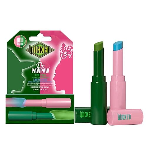 Dr.PAWPAW x WICKED Color Changing Lip Balm Duo 2 x 3g, Elphie and Glinda Pawpaw Balms, Hydrating and Nourishing Vegan Lip Care Gift Set - Image 1
