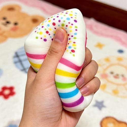 Rainbow Cake Squishies,2026 Jumbo Slow Rising Fidget Squeeze,Soft Relief Squishy Stress,Squeeze Ball Sensory for Anxiety Stress Party Favors Colorful Squishy (Rainbow) thumbnail 4