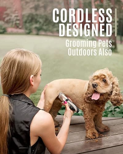 oneisall Dog Clipper Low Noise, Dog Grooming Kit with Rechargeable, Pet Shaver Cordless Electric Quiet Hair Clipper Set for Dogs Cats Pets（Gold） thumbnail 3