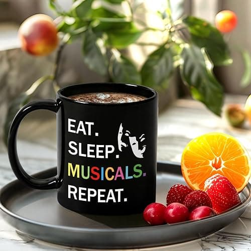 YHRJWN Theater Gifts, Broadway Gifts, Christmas Birthday Theater Day Gift for Theater Lovers, Teen Girls, Theatre Kids, Music Teacher, Actors, 11 Oz Black thumbnail 6