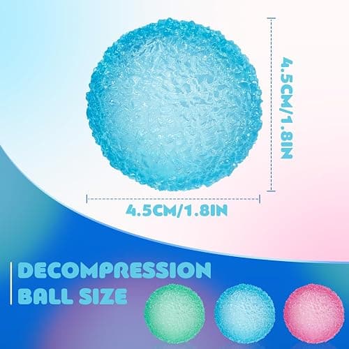3pc Stress Balls for Adults, Squishy Ball Sensory Textured Memory Gel Fidget Toys for Kids/Adults Hand Exercises, Valentines Day Party Favors Anxiety Relief Squeeze Ball(1.80“) thumbnail 2