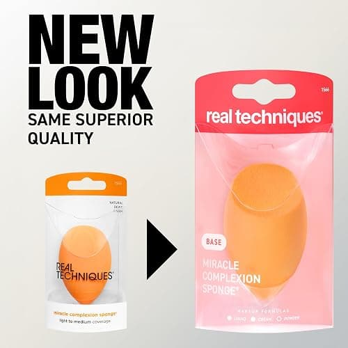 Real Techniques Miracle Complexion Sponge | Makeup sponge for foundation, 3-point design, foundation applicator, latex-free beauty sponge thumbnail 5