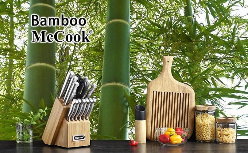 McCook® Knife Sets,German Stainless Steel Knife Block Sets with Built-in Sharpener thumbnail 2