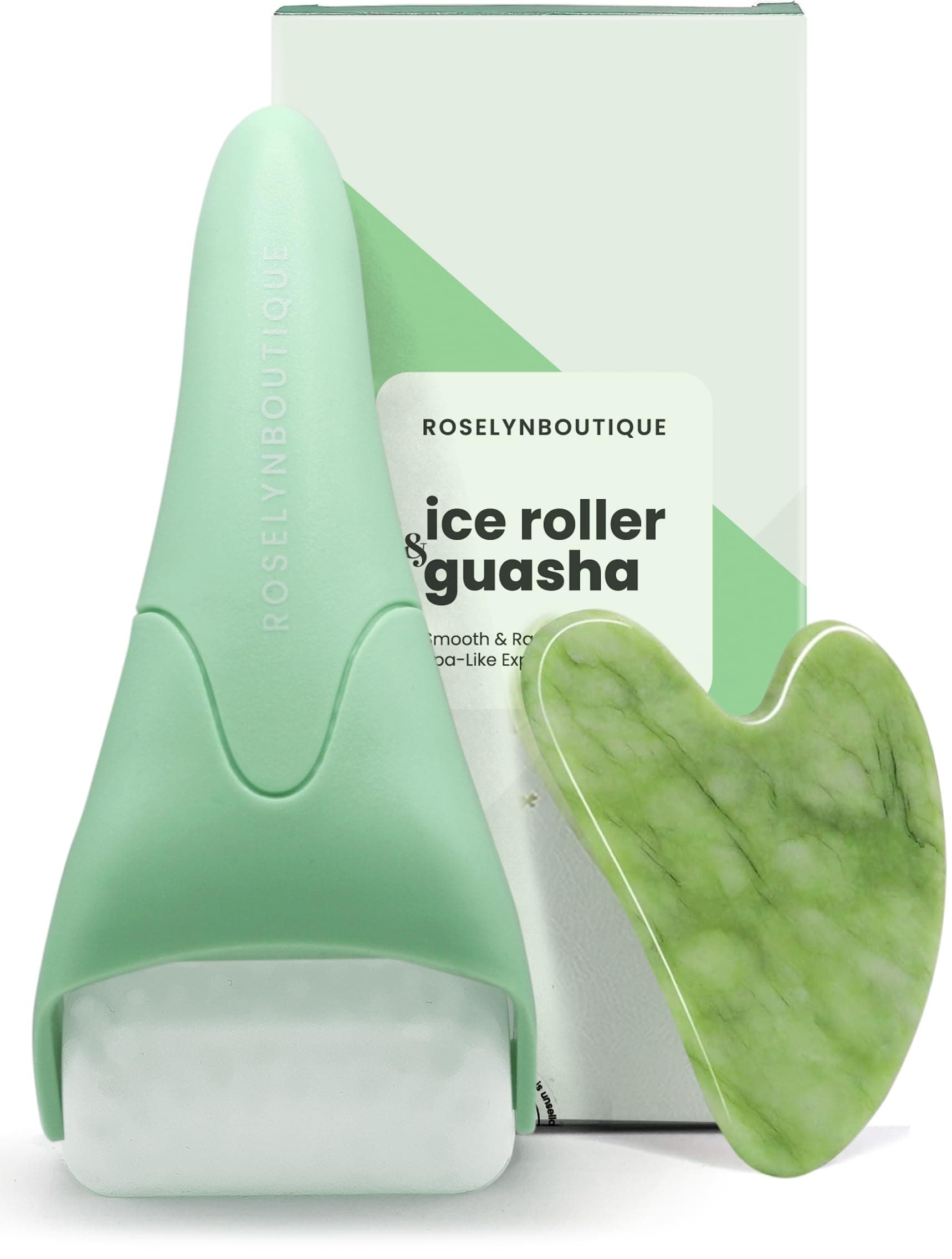 ROSELYNBOUTIQUE Ice Roller for Face & Gua Sha Facial Tools - Wrinkles Fine Lines Puffiness Massager Facial Skin Care Tools Self Care Gifts for Men Women (Green) - Image 1