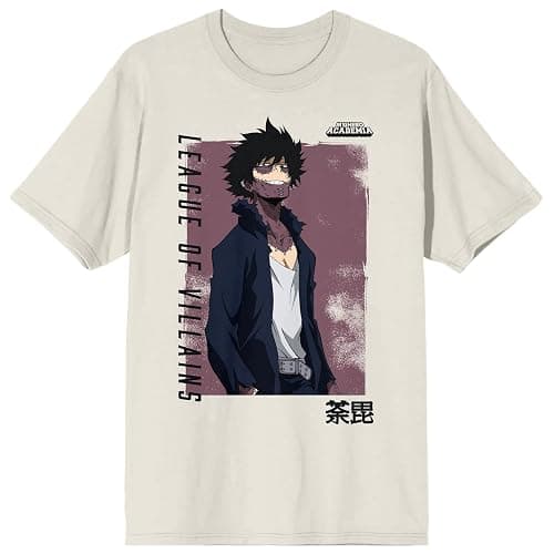 My Hero Academia Dabi Distressed Box Crew Neck Short Sleeve Tofu Men's T-Shirt - Image 1