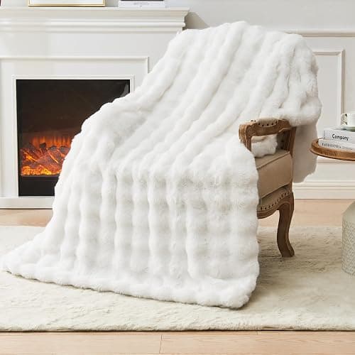 EMME Bubble Decke Sofa Kuscheldecke Kaninchen Plüsch Dicke Decke, Wohndecke Flauschig Sofaüberwurf Couchdecke, Fleecedecke, Flauschige Wohndecke für Couch - Image 1