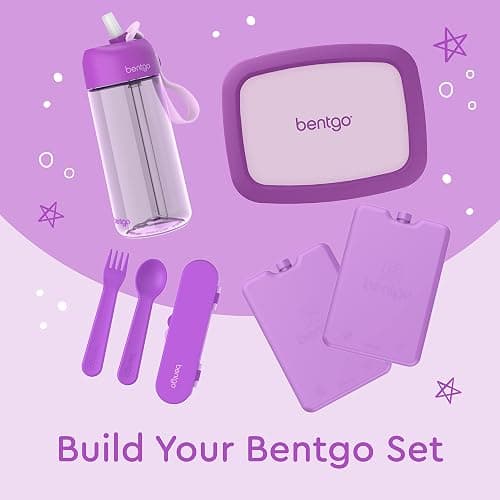 Bentgo Kids Plastic Utensil Set - Reusable Fork, Spoon & Storage Case, PFAS- & BPA-Free, Easy-Grip Handles, Lightweight, Dishwasher Safe, School Lunch, Travel & On-the-Go (Purple) thumbnail 6
