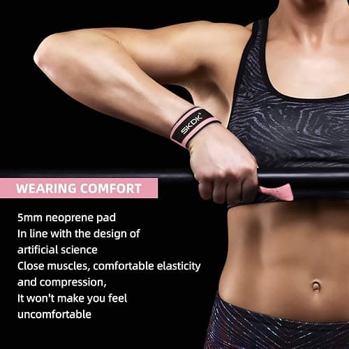 Lifting Straps Deadlift Gym Wrist Straps Weightlifting with Neoprene Cushioned Wrist Padded and Anti-Skid Silicone - for Bodybuilding, Xfit, Strength Training thumbnail 5