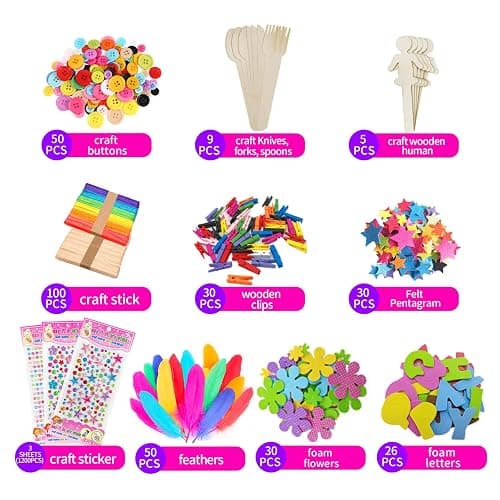 Itopstar 3000 Kids Arts and Crafts Supplies for Kids Crafting Supply in 3 Layered Plastic Art Box All in One Ages 8 9 10 11 & 12 Year Old Girls & Boys Crafting Supply Set thumbnail 4