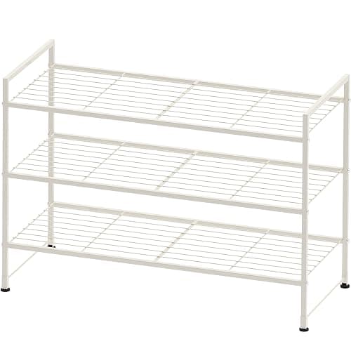 Simple Houseware 3-Tier Stackable Shoes Rack Storage Shelf, White thumbnail 2
