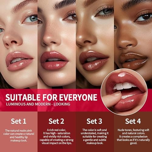 3PCS Lip Liner and Lipstick Combo Set - Matte Lip Liner Pencil, Velvet Matte Lipstick & Hydrating Collagen Lip Gloss - Long-Lasting, Smudge-Proof, High Pigment Nude Pink Lip Makeup Kit (Nude Pink) thumbnail 9