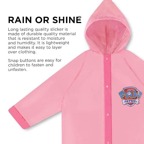 Nickelodeon girls Kids Umbrella and Poncho Raincoat Set, Paw Patrol Girls Rain Wear for Toddler 2-3 Or Kids 4-7 thumbnail 6