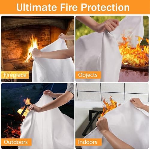 kanhiro Emergency Fire Blanket for Home Kitchen (4 Pack, 40 in X 40 in), Emergency Silicone Fire Blanket thumbnail 5