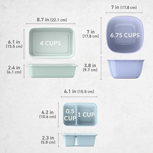 Bentgo Prep 60-Piece Variety Meal Prep Kit - Reusable PFAS & BPA-Free Food Containers 1-Compartment Trays, Prep Bowls, & Snack Boxes - Microwave, Freezer, & Dishwasher Safe (Floral Pastels) thumbnail 2