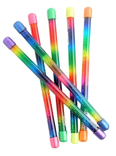 JA-RU Glitter Baton Wand (2 Units) Magic Fairy Rainbow Colors Wands Toys for Girls and Kids Princess Decorations Party Favors Twirling Cheerleader Dance Baton. Plus 1 Sticker 2002-2s thumbnail 6