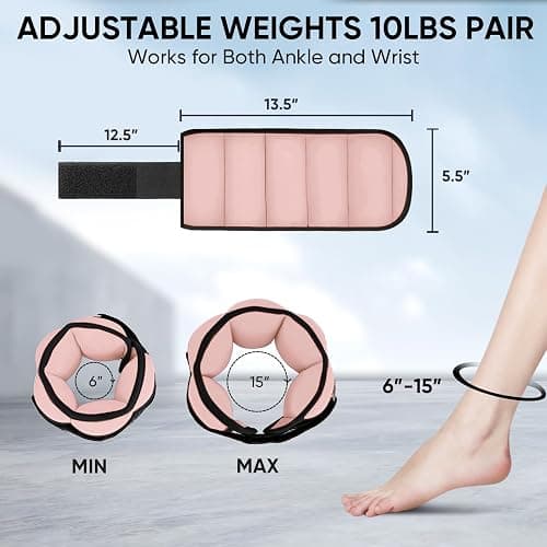 APEXUP 10lbs/Pair Adjustable Ankle Weights for Women and Men, Modularized Leg Weight Straps for Yoga, Walking, Running, Aerobics, Gym thumbnail 2