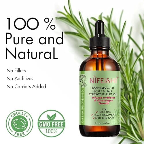Aceite de romero para el cabello 60 ml, Rosemary Oil for Hair Growth, aceite esencial romero orgánico thumbnail 2