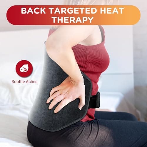 Heating Pad for Back, Comfytemp Fathers Day Dad Gifts for Men, Large Electric Lower Back Heating Pad, FSA Eligible HSA Heat Pads for Women Mom Period Lumbar Abdomen, XL Heated Belt — 11 Auto-Off, Grey thumbnail 4