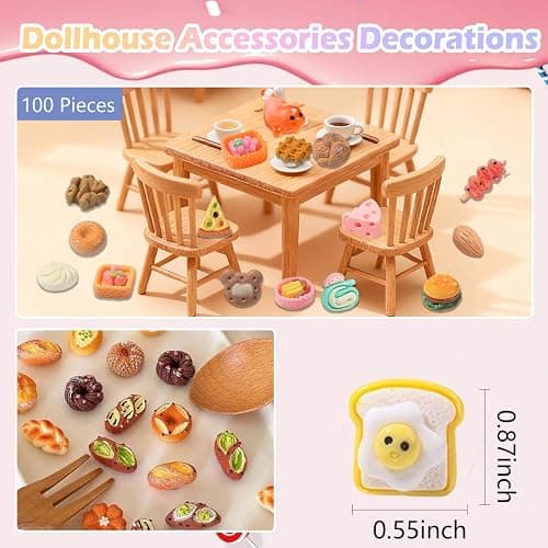 100 Pcs Mystery Food Blind Bags: Mini Resin Food Figures Bulk, Miniature Snacks and Desserts Charms, Mystery Bag Collectible for Fairy Garden, Resin Craft, Cake Décor Gift Surprises thumbnail 6